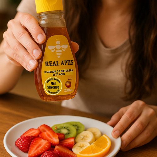 Mel líquido Real Apiis Mel natural orgânico silvestre en bisnaga sem glúten