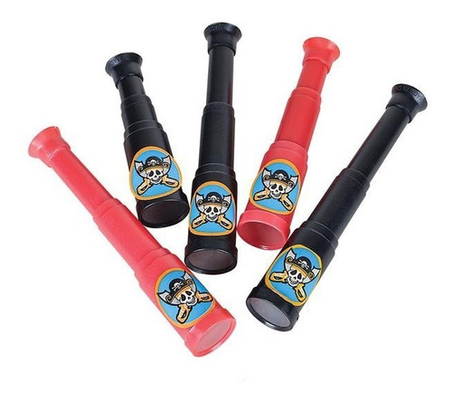 12 Sombreros, 12 Catalejo 12 Parche 12 Espadas Pirata Inflab Color Negro