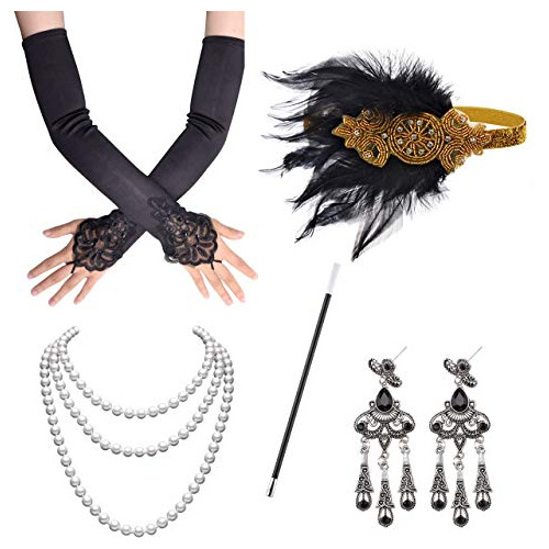 1920s Flapper Gatsby Custume Accessories Feather Headba...