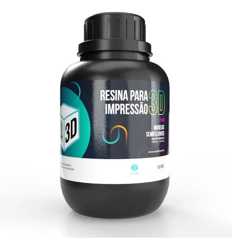 Imagem 1 de 2 de Resina Pro De Alto Impacto - Semiflex - Clear - Loja 3d 500g