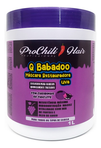 Shampoo + Máscara Pré E Pós Química Q Babadoo Uva 2x1000