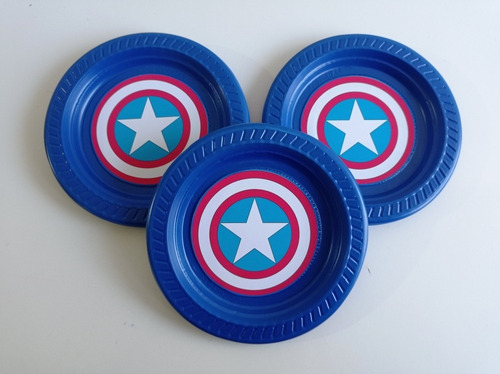 Platos Capitán América Cumpleaños Decoración