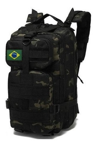 Mochila Tática Militar Assault 30l Profissional 3d Cor Preto E Verde Br