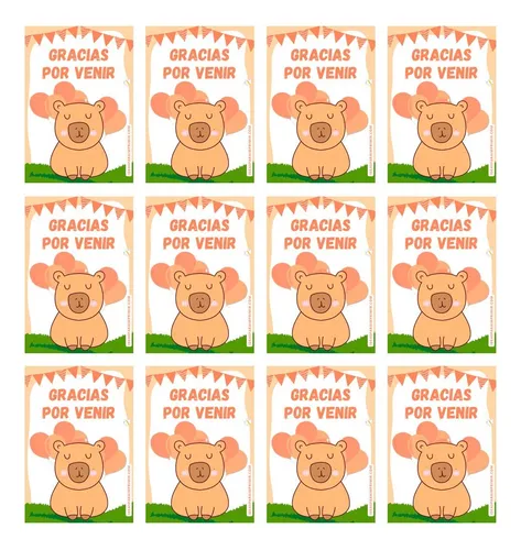 Souvenir Etiquetas Autoadhesivas Para Cumpleaños Capibara
