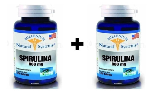 2 X Spirulina Espirulina 800mg 100 - Unidad a $489