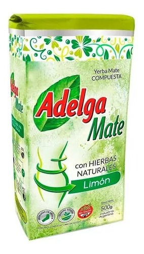 Yerba Mate Adelga Mate Limón C/hierbas Naturales 500 G