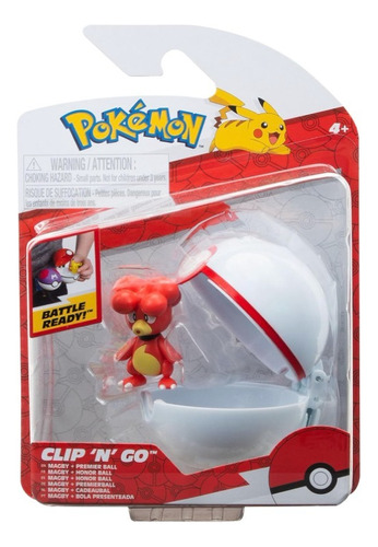 Pokemon Figura Magby Con Pokebola Clip N Go 