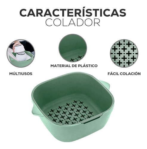 Escurridor Colador Doble Plástico Frutas Y Verduras