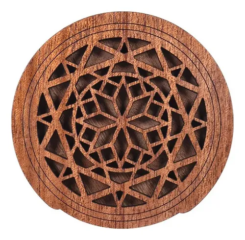 Cubierta De Agujero De Guitarra Madera 105mm | Eliminador De Retroalimentación, Patrón Flores, Para Guitarra Acústica