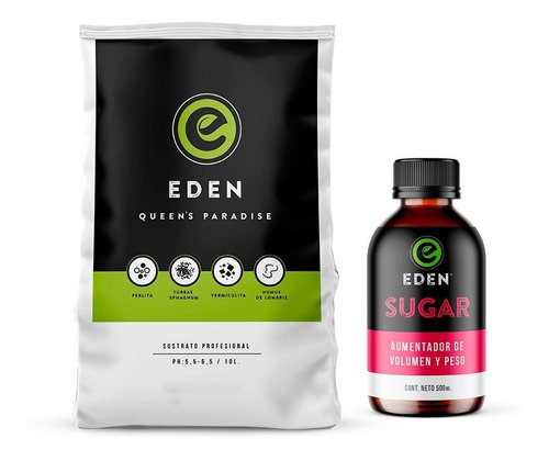 Sustrato Profesional Eden 10 Litros Con Eden Sugar 500cc