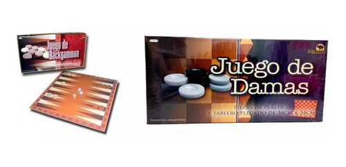 Combo Juego De Mesa Backgammon + Juego De Mesa Damas Bisonte