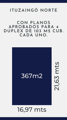 Terreno Lote Ituzaingó Norte - Con Plano Aprobado Para Proyecto De 4 Duplex