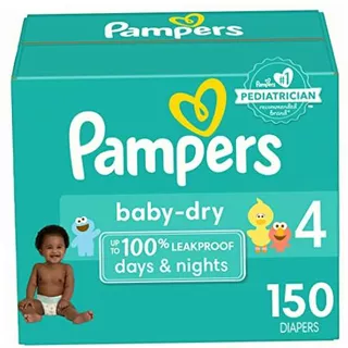 Diapers Size 4, 150 Count Pampers Baby Dry Disposable Baby