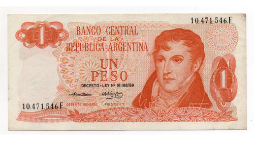 Argentina Billete 1 Peso Ley Bottero 2319a