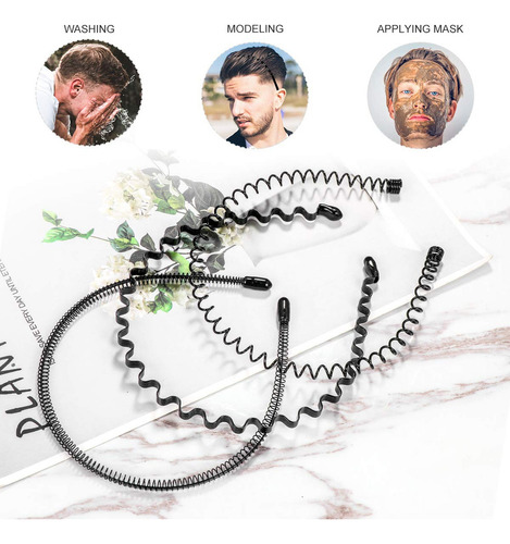 Lurosa 6pcs Unisex Diadema Ondulada Cabello Metal Para El Ca