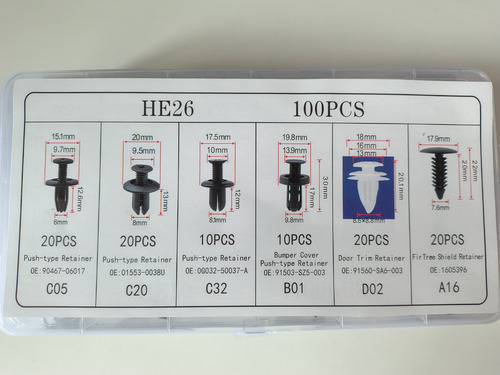 Grapas Automotriz Universal Clips De Sujeción 100 Piezas