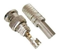 Kit 2 Conector Bnc Macho Com Mola De Parafuso