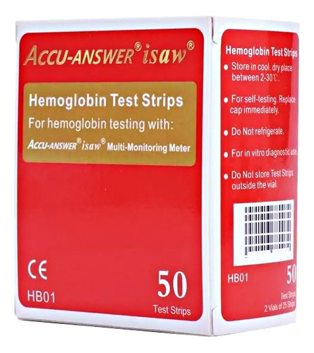 Tiras Reactivas Hemoglobina Accu Answer X 50 Unidades