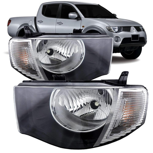 Imagem 2 de 6 de Farol L200 Triton 07 08 2009 2010 2011 2012 Pisca Cristal