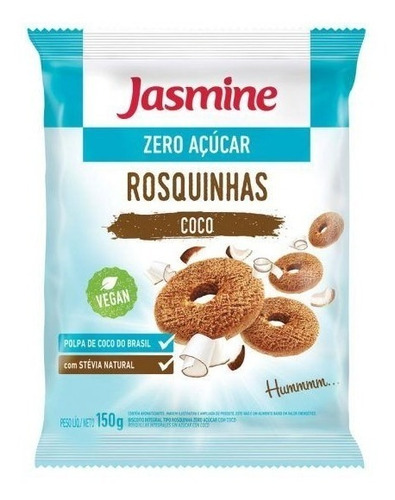 Rosquinhas Zero Açúcar Coco 150g Jasmine Kit 7 Unidades