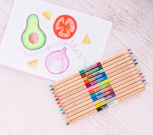 Lapices De Colores Mooving Inseparables X 12 = 24 colores