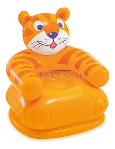 Sillón Infantil Tigre Silla Inflable Intex 68556 Para Niños Color Naranja
