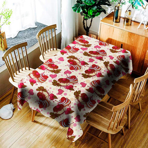 Toalha De Mesa Estampada Em Tecido Retangular 2,20 X 1,50 Cor Preto Doceria