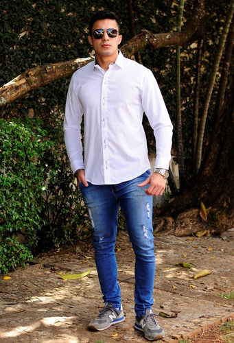 Kit 30 Camisa Social Masculina Luxo Uniforme Sem Bolso