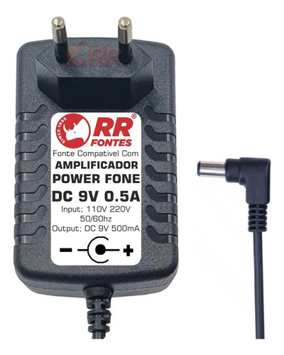 Fonte 9v 500ma Para Pws Amplificador De Fones Ph-2000