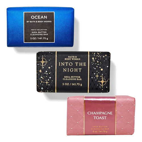 Set 3 Bath Body Works Jabón Barra Ocean Champagne Toast Into