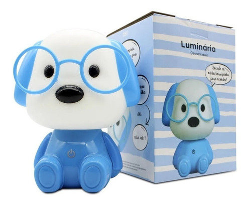 Luminária Cachorro Azul Única Zc 10082392