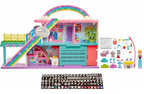 Polly Pocket Sweet Adventures Rainbow Mall, 3 Pisos, 9 Áreas