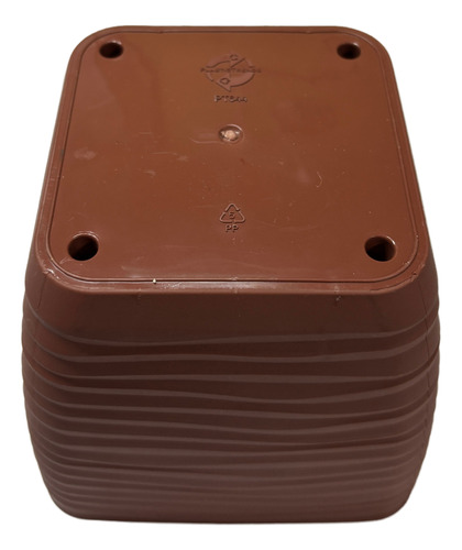 Maceta Cuadrada Sevilla 13 Cm - Plastic Trends Naranja Oscuro