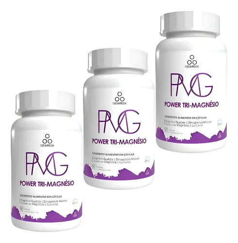サプリメント 03 Tri Magnésio Cápsulas Ozonteck Kit 3 Suplementos Vegano Sem Glúten