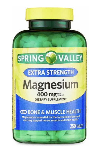 Magnesio Spring Valley 400mg 250 Tabletas