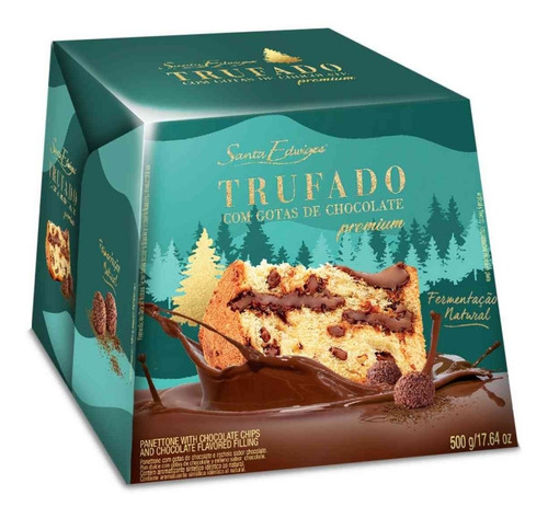 Panetone Trufado Com Gotas De Chocolate Santa Edwiges 500g