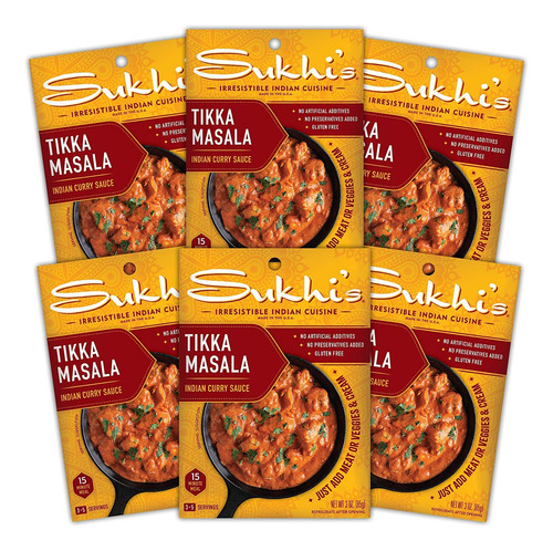 Sukhi's - Salsa India Sin Gluten, Tikka Masala, 3 Onzas (paq