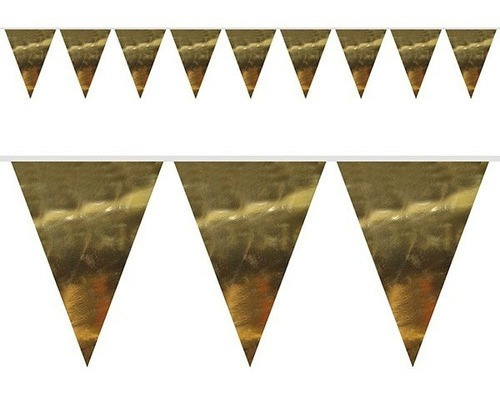 Imagen 1 de 6 de Banderines Decorativos Metálicos Dorado O Plateado