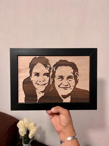 Cuadro Retrato De Madera Personalizado Regalo Para Mamá