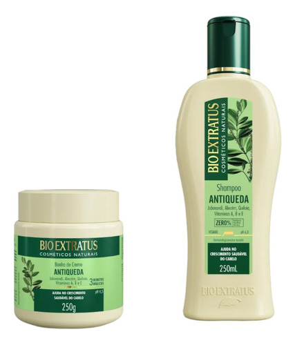 Kit 1 Shampoo 1 Banho Creme Antiqueda Jaborandi 250 Ml K8175