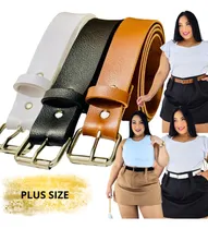 Comprar Kit 3 Cintos Femininos Plus Size Social Casual Fivela Prata