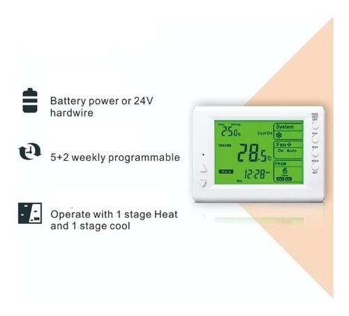 Termostato Digital Programable 5+2 Dias Frio Calor Envio