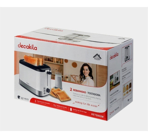 Tostadora Electrica Decakila 2 Panes 800w