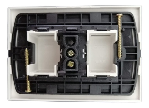 Imagen 3 de 4 de Placa Blanca 1 Interruptor 2 Tapones Ciegos Philco 51015
