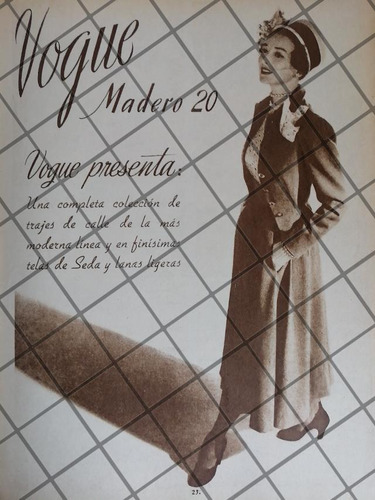 Cartel Antiguo Casa De Modas Vogue 1948