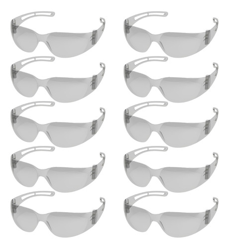 Kit 10 Óculos De Proteção Segurança New Stylus Incolor Epi