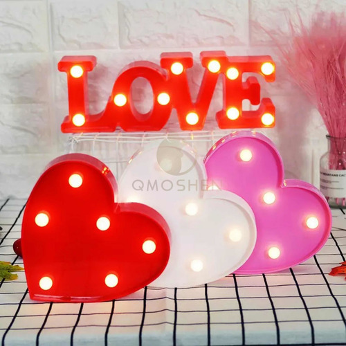 Imagen 8 de 8 de Letras Y Números Led 3d Luces Foco Lampara Decora Abecedario