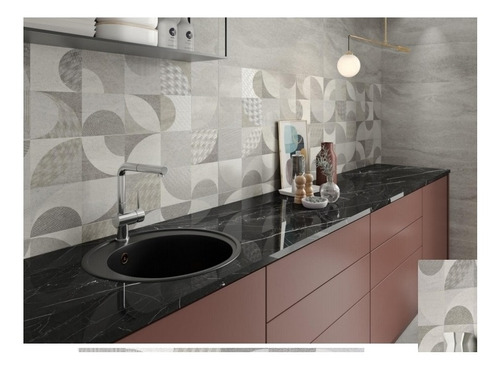 Eu Ceramica Yugen Mix Pared Gris- Decorativa 31.6x1 Mate