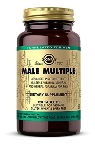 Solgar Male Multiple, 120 Comprimidos - Fórmula Multivitamin