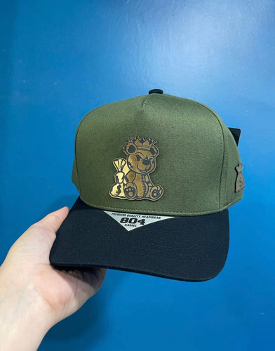 Gorra Oso Dinero Placa Gold Premium Snapback Hatzonefg